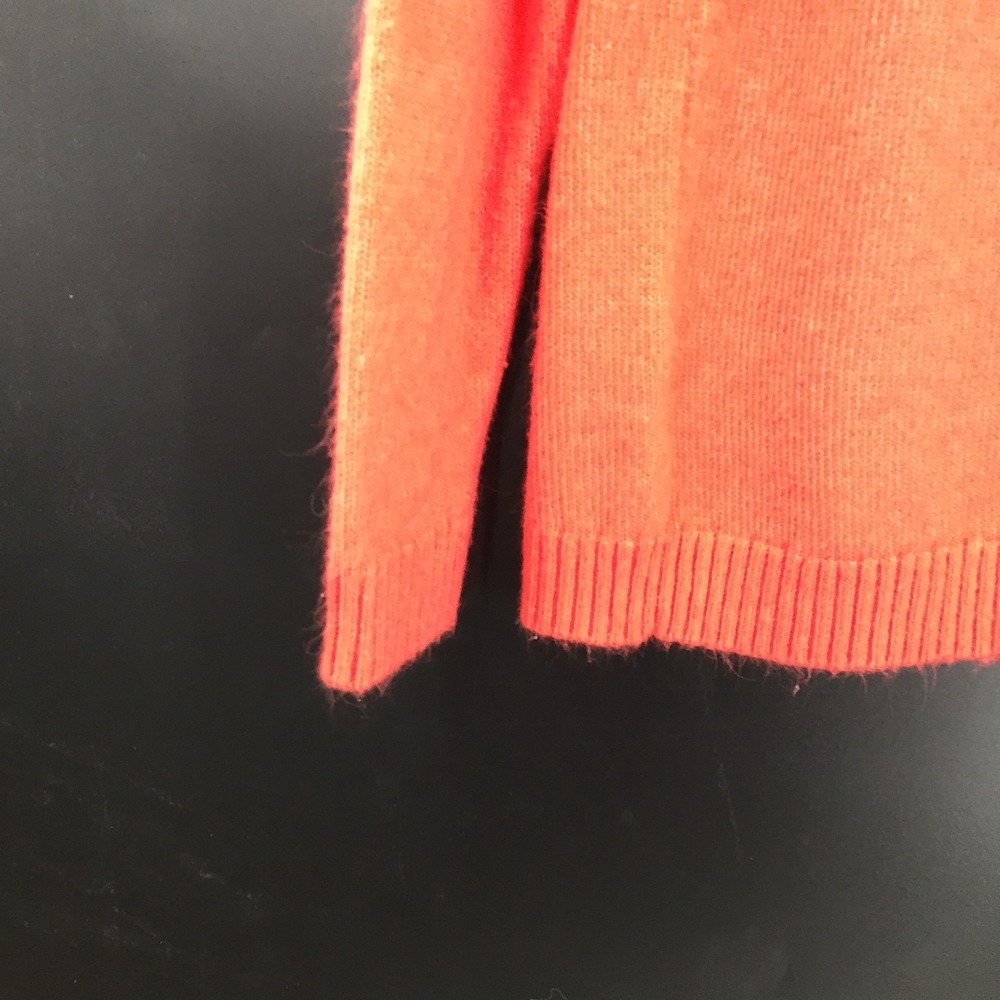 Talbots coral Mock Neck fair isle Pattered Wool blend cozy knit comfy Sweater M - Picture 7 of 11